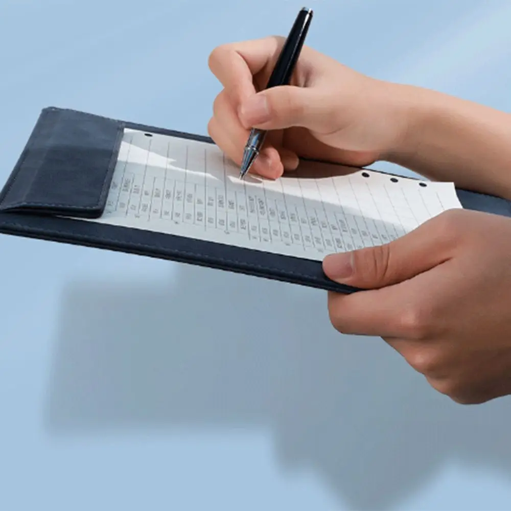 Multifunctional A4 Leather Magnetic Buckle Folder PU Leather Large Capacity Document File Waterproof Thickened Signature Clamp