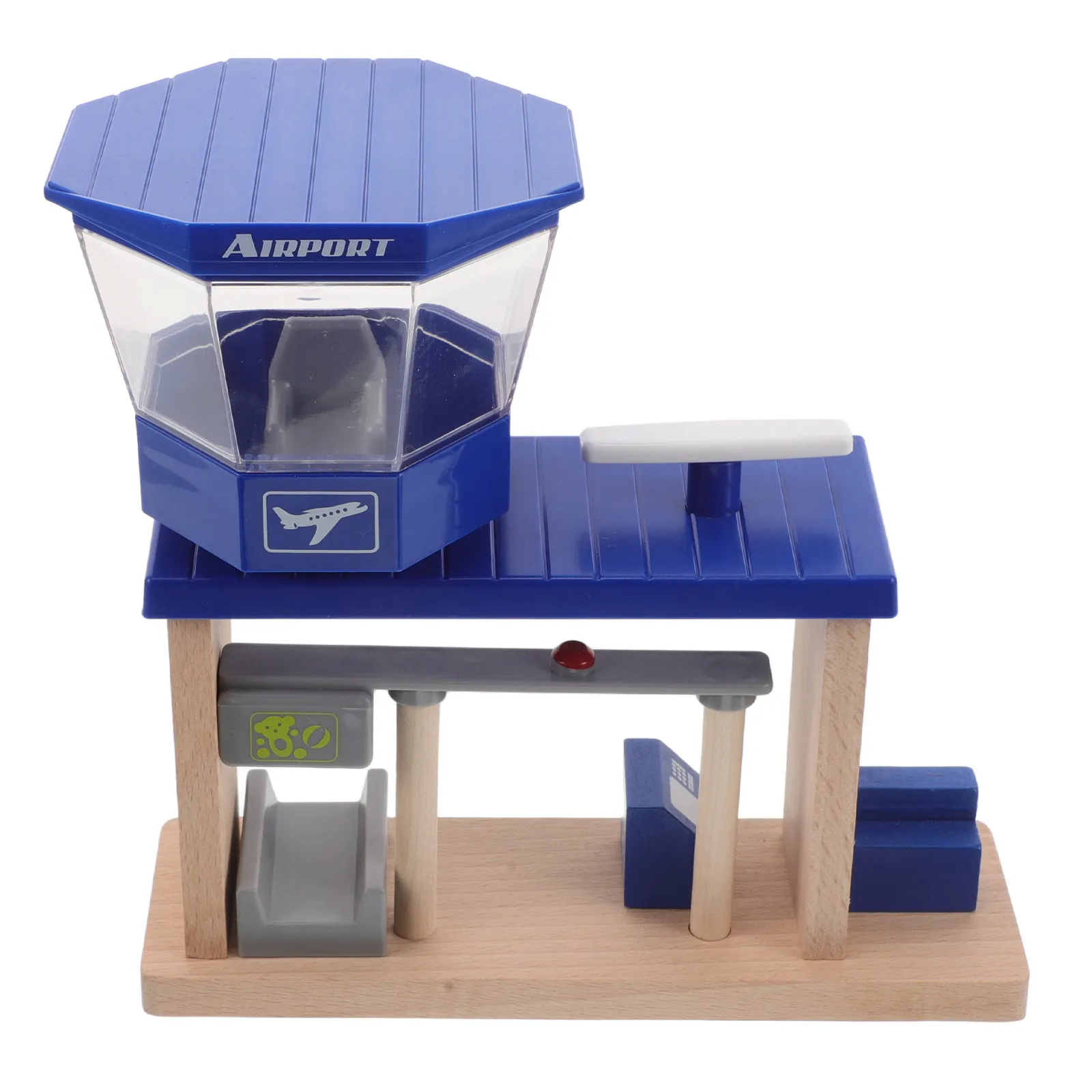 Wooden Airplane Station Accessories Creative Motor Skills Development Early Educational Role Play Airplane Station Pretend Play