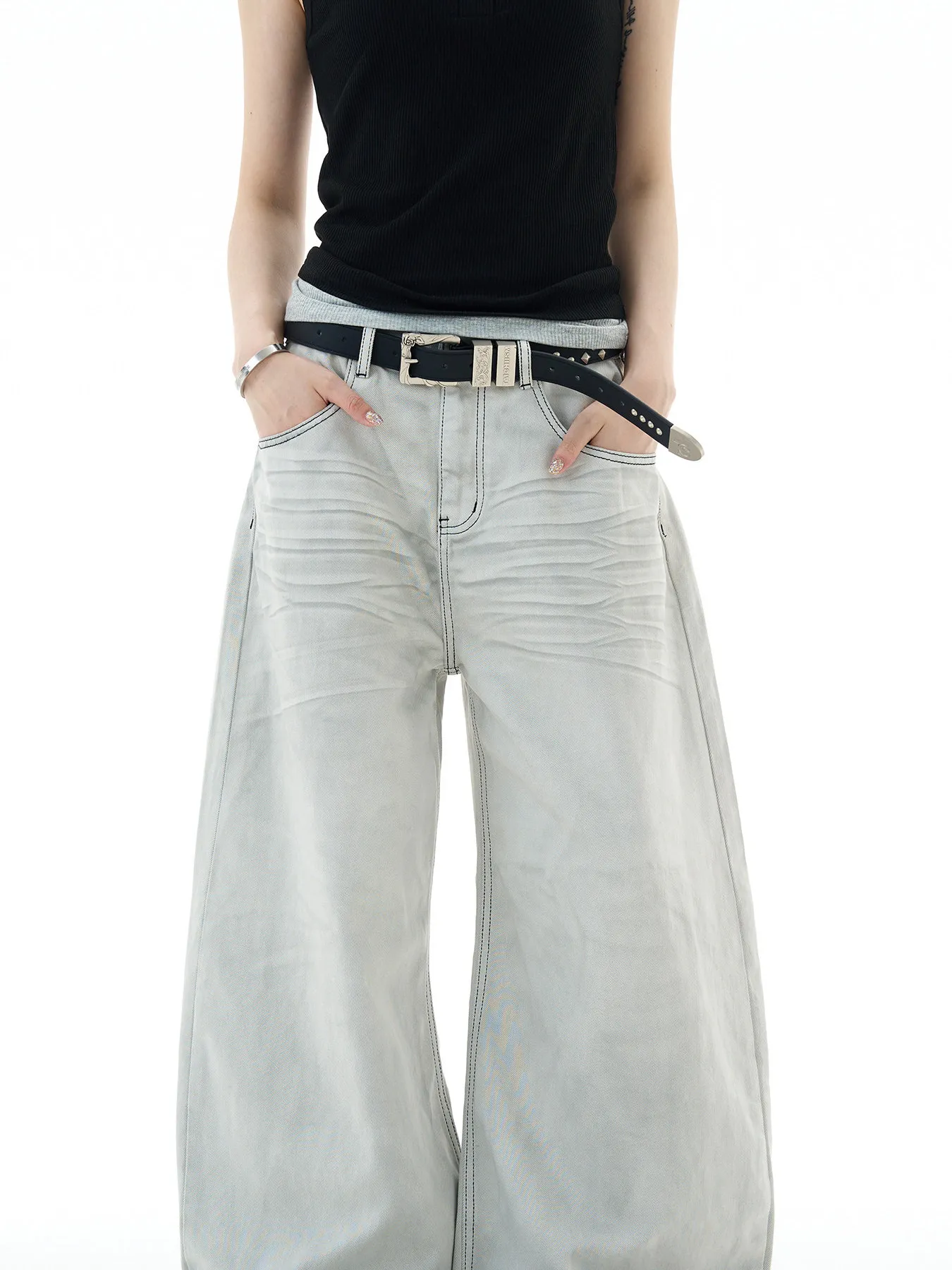 Calças Jeans Retrô Americanas Lavadas com Efeito Desgastado, Estilo Baggy, Unissex, Modernas, de Corte Reto e Perna Larga, Es...