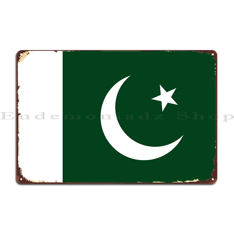 Pakistan Flag Metal Plaque Rusty Pub Bar Customize Plaques Tin Sign Poster