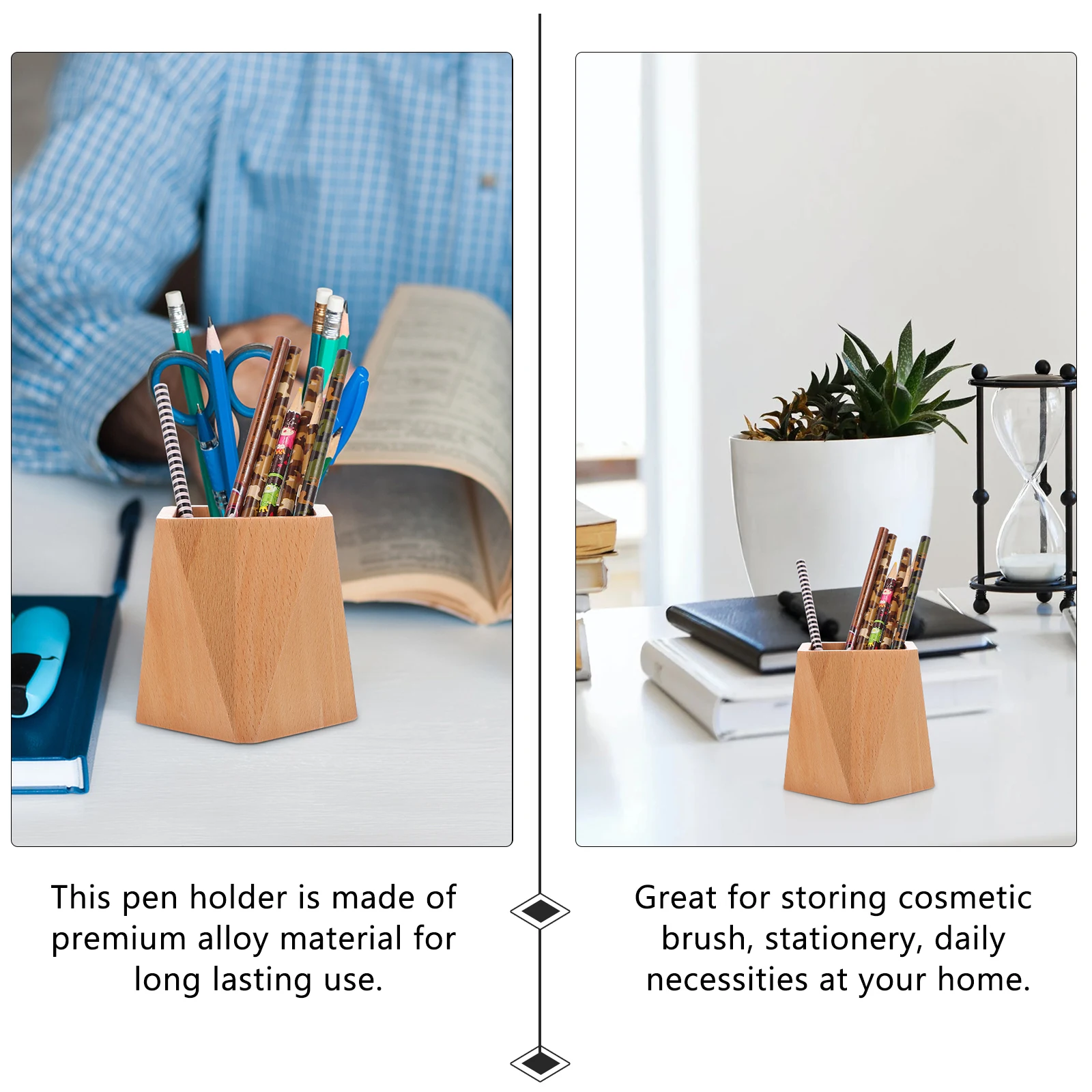 

Wooden Pen Holder Decorative Holders for Desk Cute Creative Office Decoration Pencil