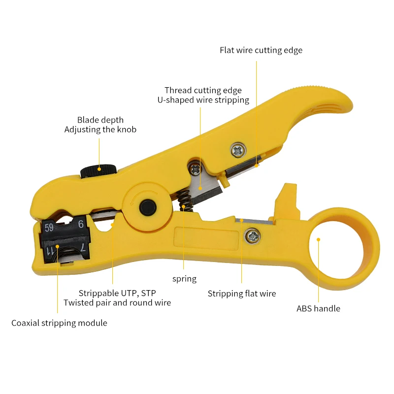 Automatic Stripping Pliers Universal Coaxial Cable Wire Stripper Crimping Tools With Hexagon Wrench