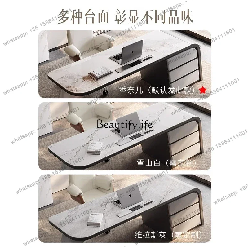 jj4 Modern slate desk Italian minimalist study high-end negotiation computer desk