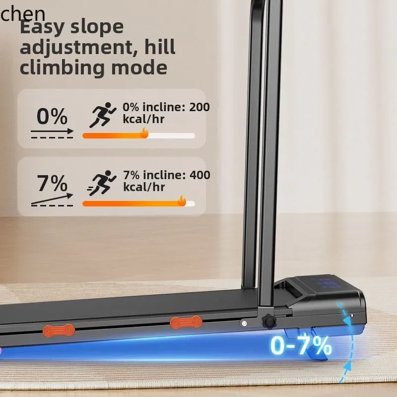 팔걸이가 있는 소형 접이식 업그레이드 워킹 머신, 체지방 감소 운동용 트레드밀