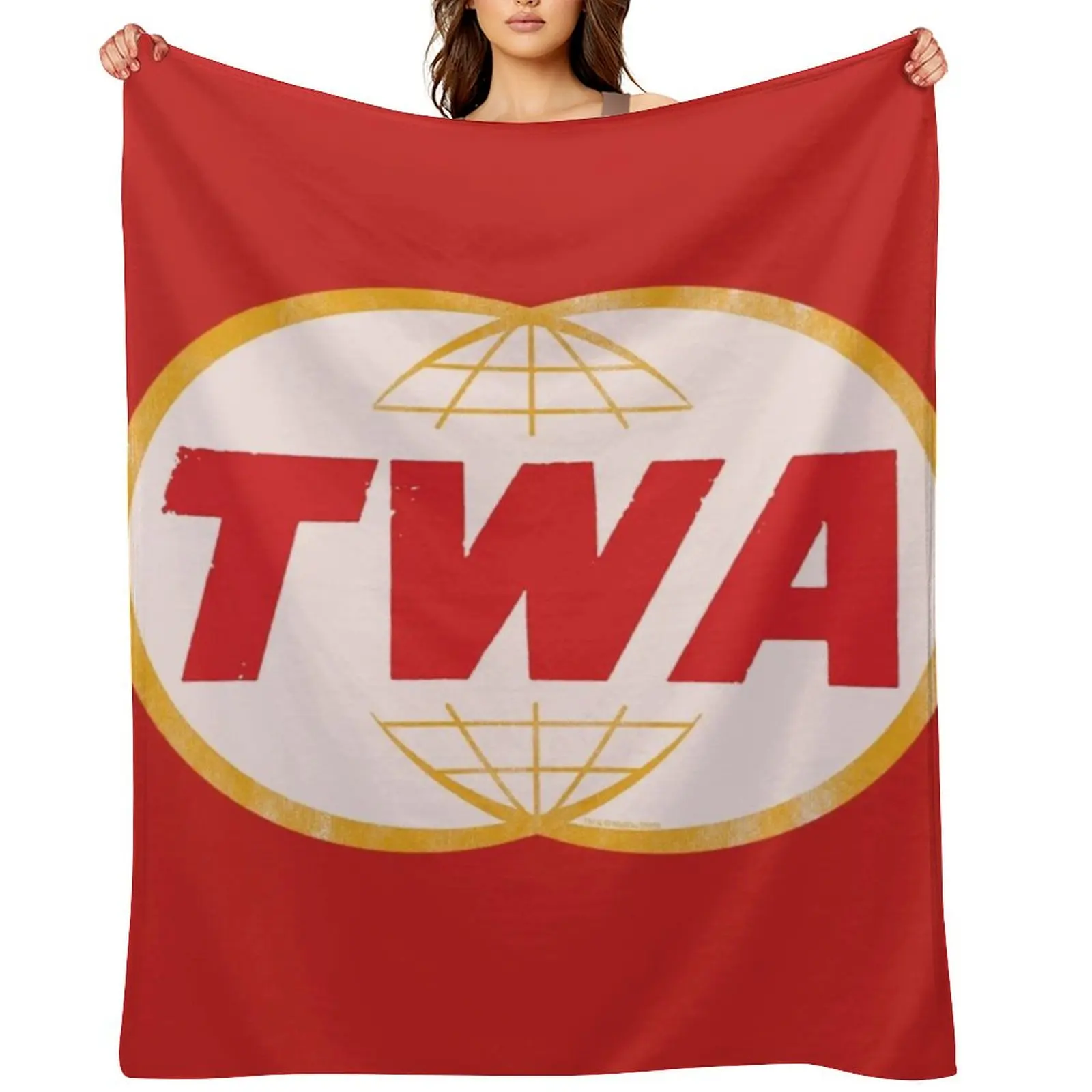 

TWA Airlines Throw Blanket sofa bed anime Beach Softest Blankets