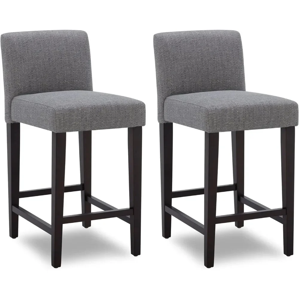 

CHITA Counter Height Bar Stools Set of 2, 25" H Seat Height Upholstered Barstools, Fabric in Fog Grey