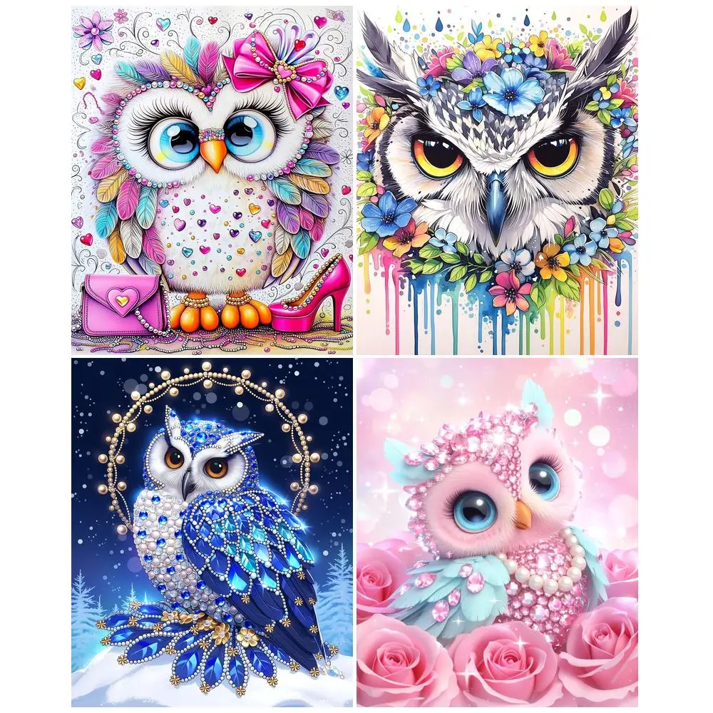 GATYZTORY Painting By Numbers With Canvas Frame For Adults Pictures Paint Pictures By Numbers Animal owl Wall Accessories  Frame