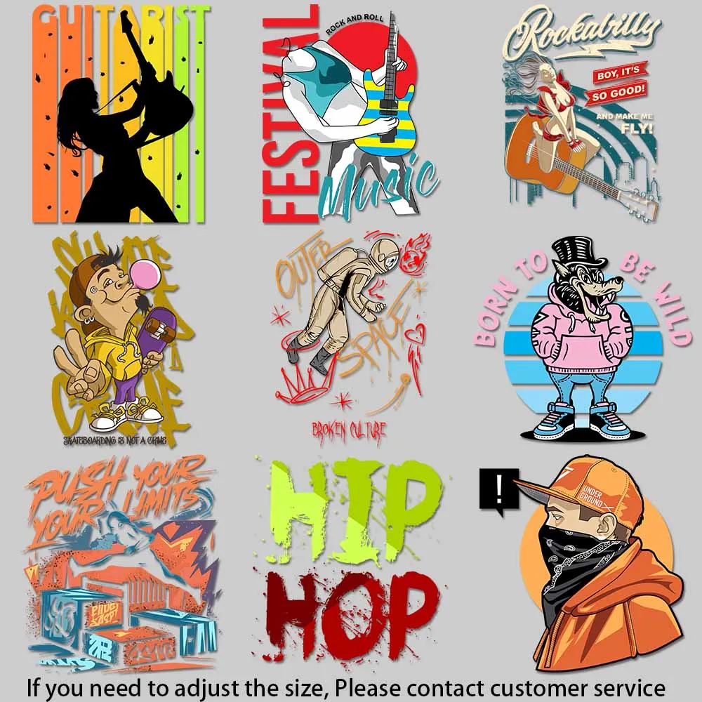 Colorful Iron-On Patches - Trendy Wolf, Skull & Monkey King Art for DIY Apparel Quick - drying Heat Transfer