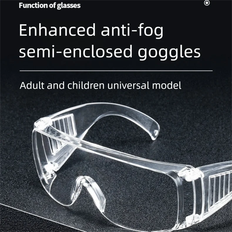 Popular Anti - fog Goggles Semi - enclosed Transparent Style Enhanced Function Suitable for All Ages