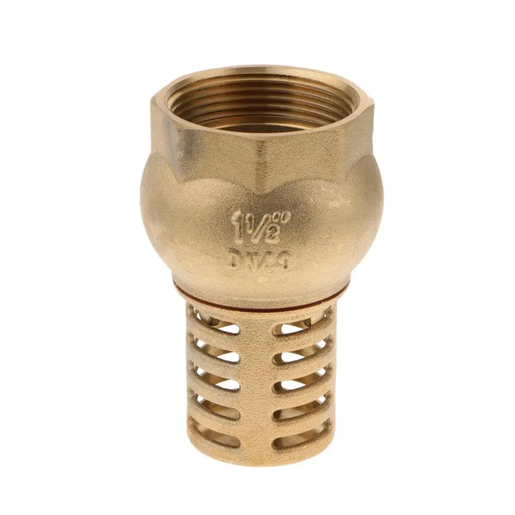 Brass Foot Valve Female Thread Bottom Valve Strainer Check Valve Water Pump Inlet Filter for Irrigation System
