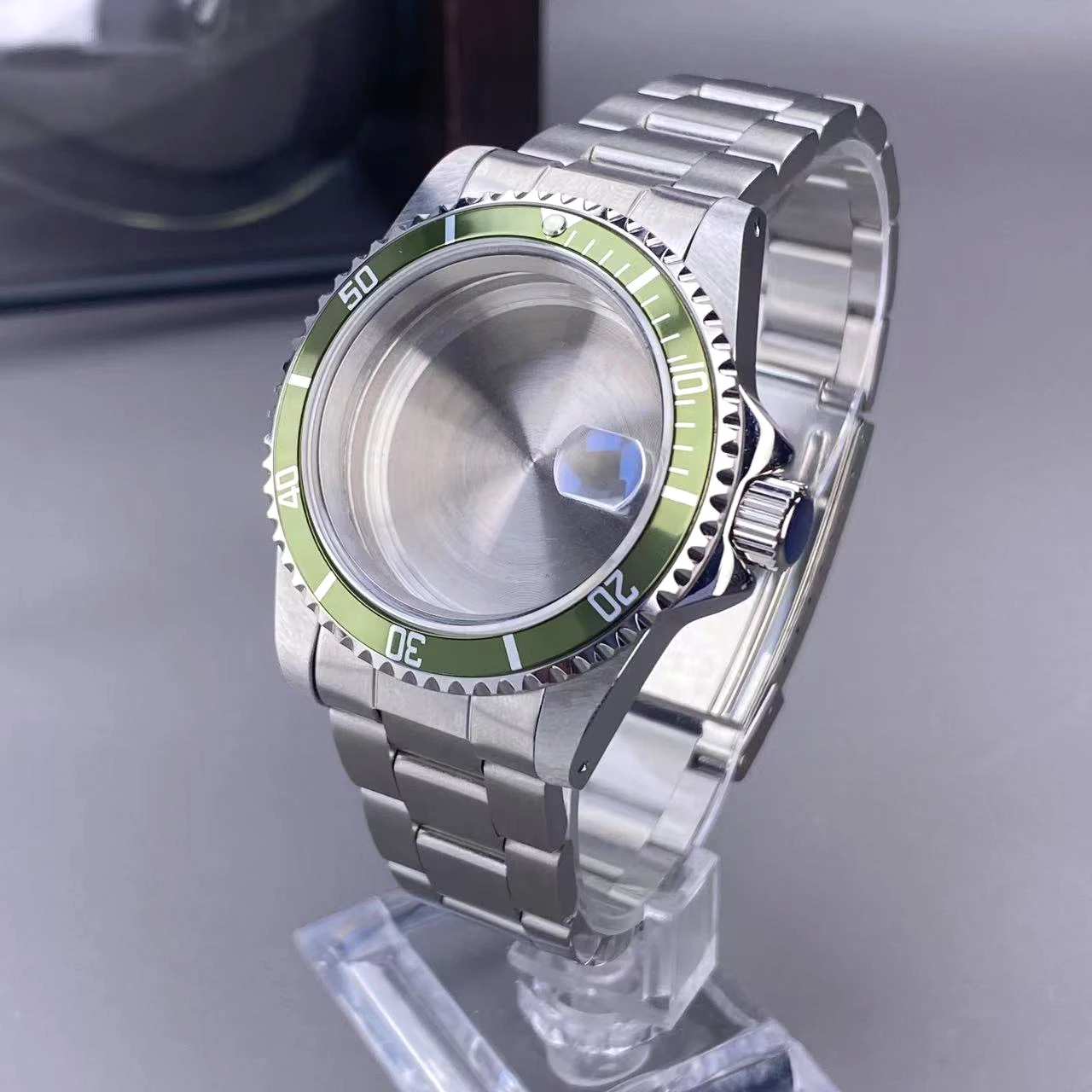 39,5 mm NH35 Vintage-Gehäuse GMT/SUB 120-Klick-Lünette Edelstahl Saphirglas für NH35 NH36 Uhrwerk 28,5 mm Zifferblatt Uhrengehäuse – Detail 15