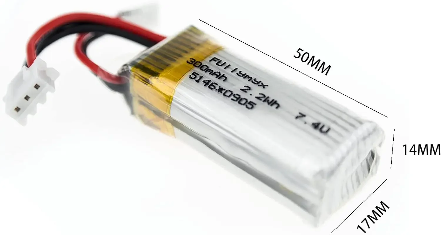 Wltoys、rc飛行機のスペアパーツ用のPlioバッテリー,7.4v,300mah,35c,2s,xh2.54プラグ,f959,xk Dhc-2,a600,a800,a430,a180,f22,飛行機