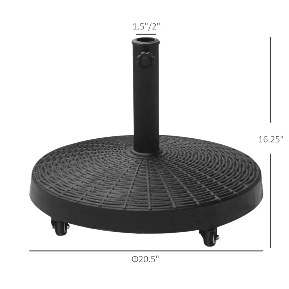 

Heavy duty courtyard market umbrella base suitable for outdoor use with wheels