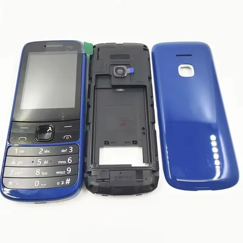 New Full Housing for Nokia 225 4G 2020 Mid Frame + Battery Door Back Cover with Keyboard