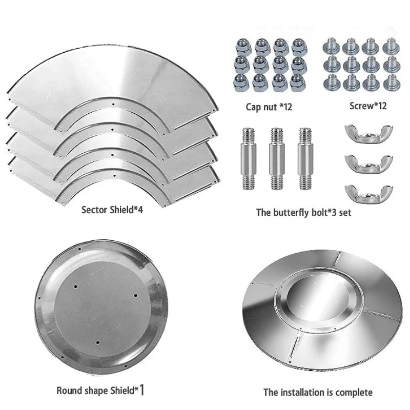 1Set Patio Heater Propane Reflector Shield for Outdoor Weatherproof Aluminum & Dust Proof Reflector Shield Dome Replacement