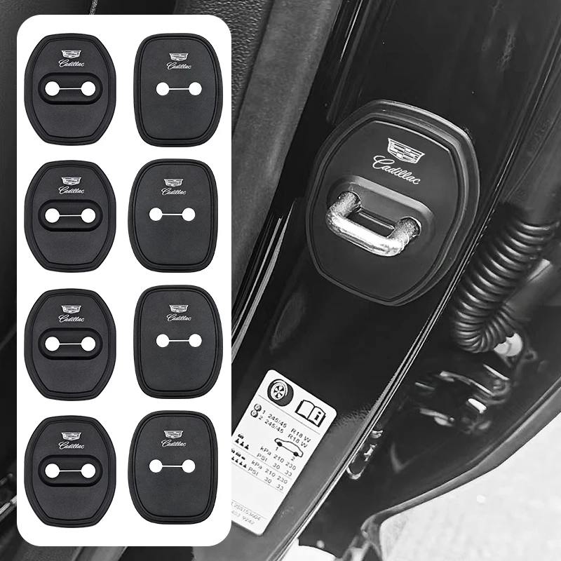 

4 pieces Car Styling Car Door Lock Covers Stikcer Case Silica Gel For Cadillac Deville ATS BLS CT5 CTS ESCALADE STS XLR XT6 XTS