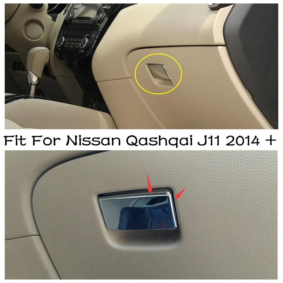 

Car Glove Storage Box Handle Sequins Decoration Cover Trim Fit For Nissan Qashqai J11 2014 - 2020 Car ABS Interior Accessories