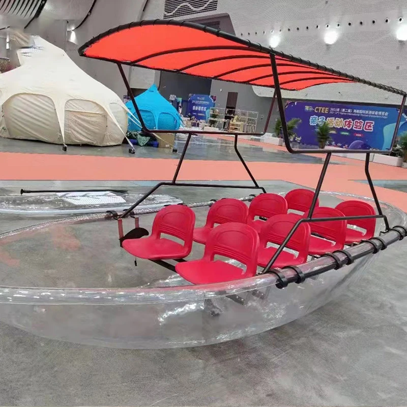 Luxury Outdoor 8-Person Transparent PVC & Glass Boat Sunshade for Sport Drifting and Sea Tourism Use