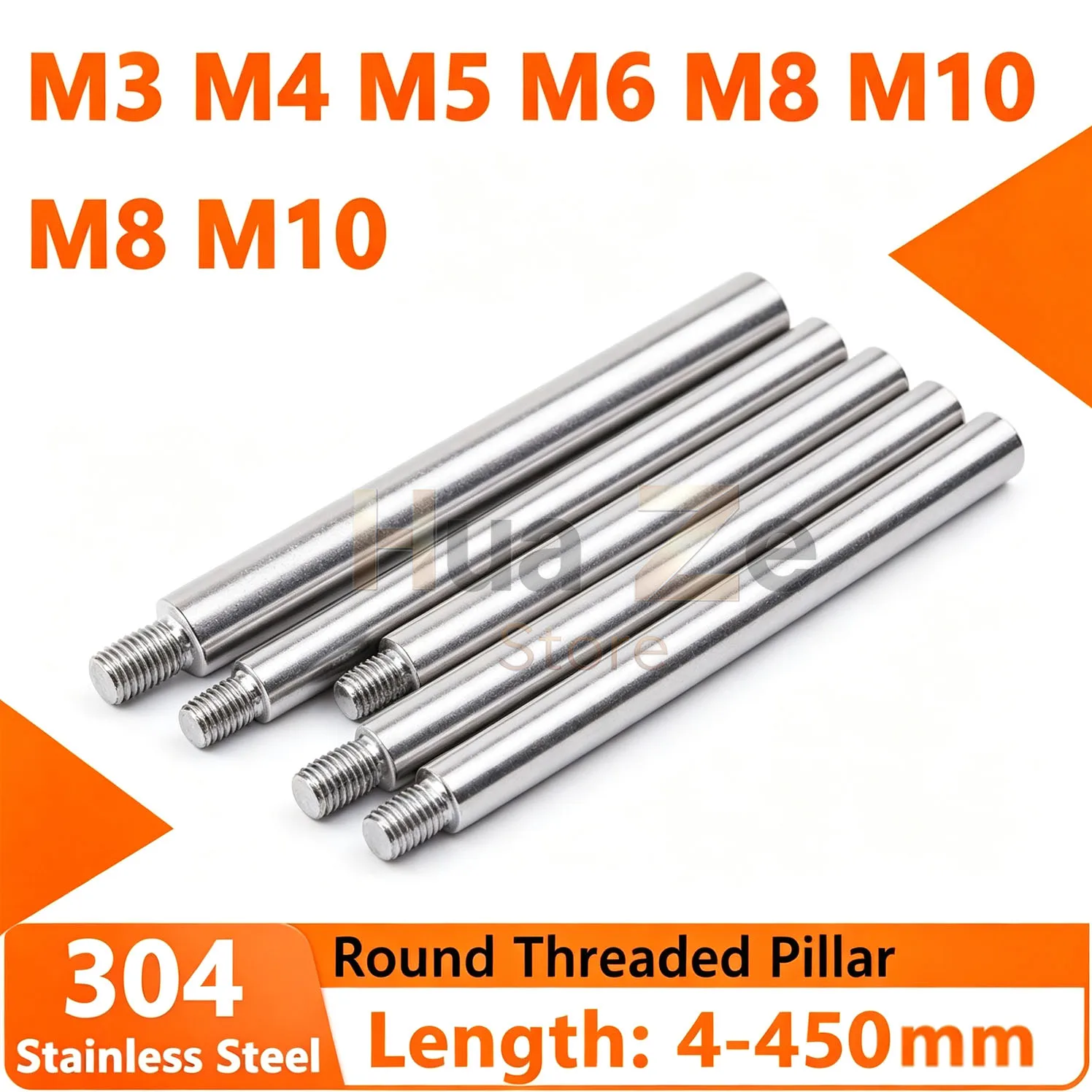 M2 M2.5 M3 M4 M5 M6 M8 M10 304 Stainless Steel Threaded Pillar Male to Female Screw Round PCB Standoff Spacer Single Head Column