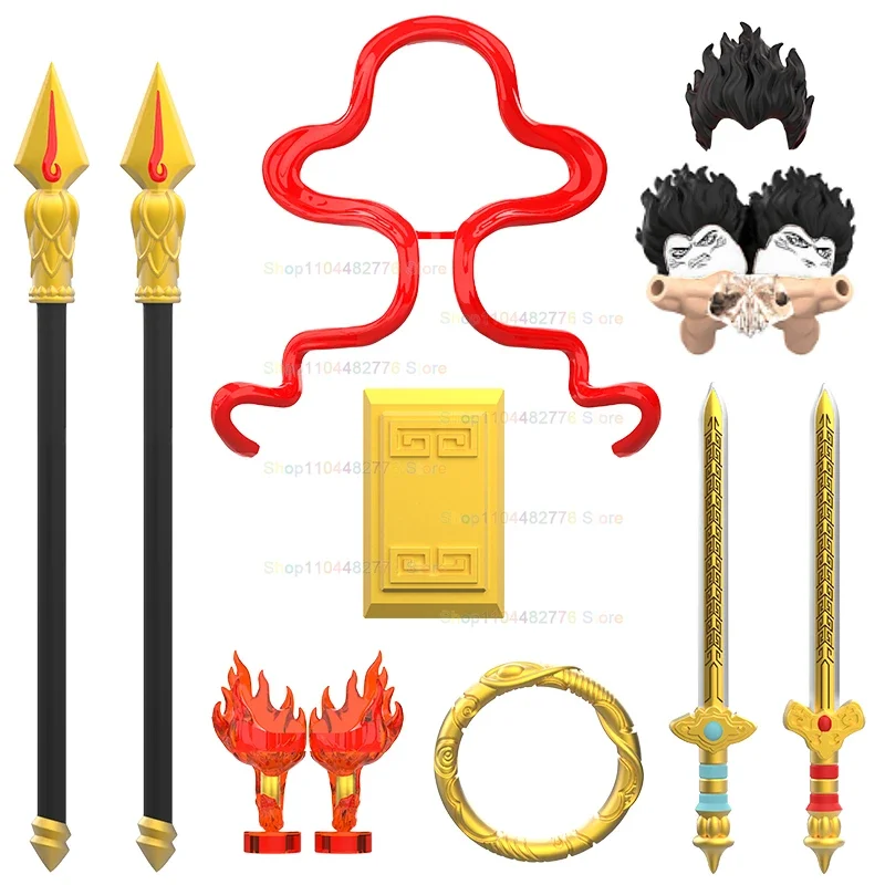 Myths legends TV Cartoon Action Figures Aobing Nezha Building Blocks Accessories Models Bricks Children's Toys Gifts T5922 P8009