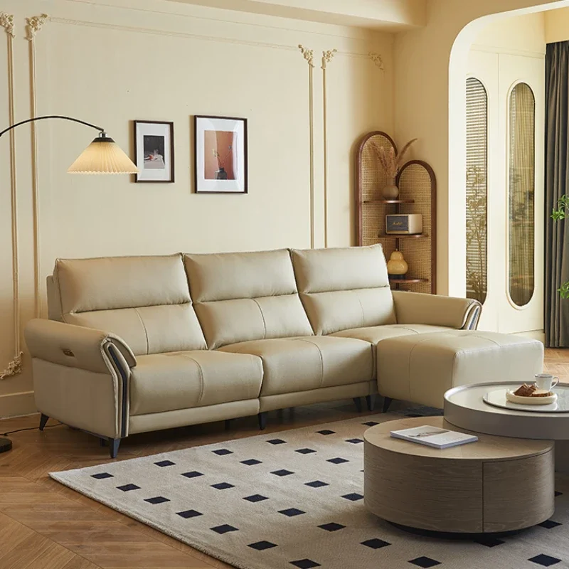 

Designer Genuine Leather Sofa Modern Fancy Relax Lounge Floor Italian Sectional Corner Recliner Living Room Salon Furniture