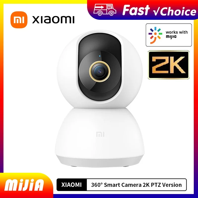 

Умная домашняя камера безопасности Xiaomi Mi PTZ 2K 360° ° Веб-камера 1296P 3-мегапиксельная веб-камера ночного видения с искусственным интеллектом для обнаружения человека работает с Mijia
