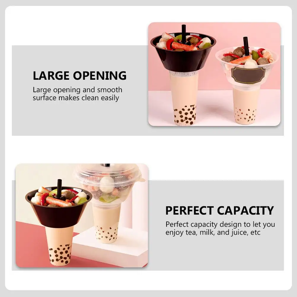 

5 Sets Drink Cup Milk Tea Popcorn Containers Paper Plastic Drinks Pp Outdoor Snack Tray Toddler Coffee Cups