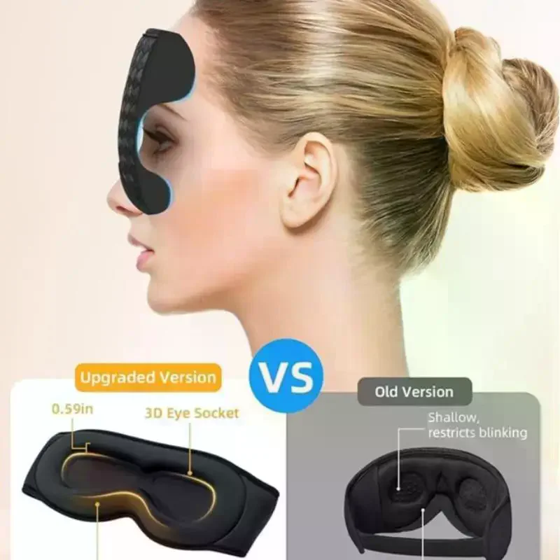 1Pcs Sleep Headband Wireless Headphones Breathable Light Blocking Air Travel Smart Elastic Bluetooth Music 3D Sleeping Eye Mask