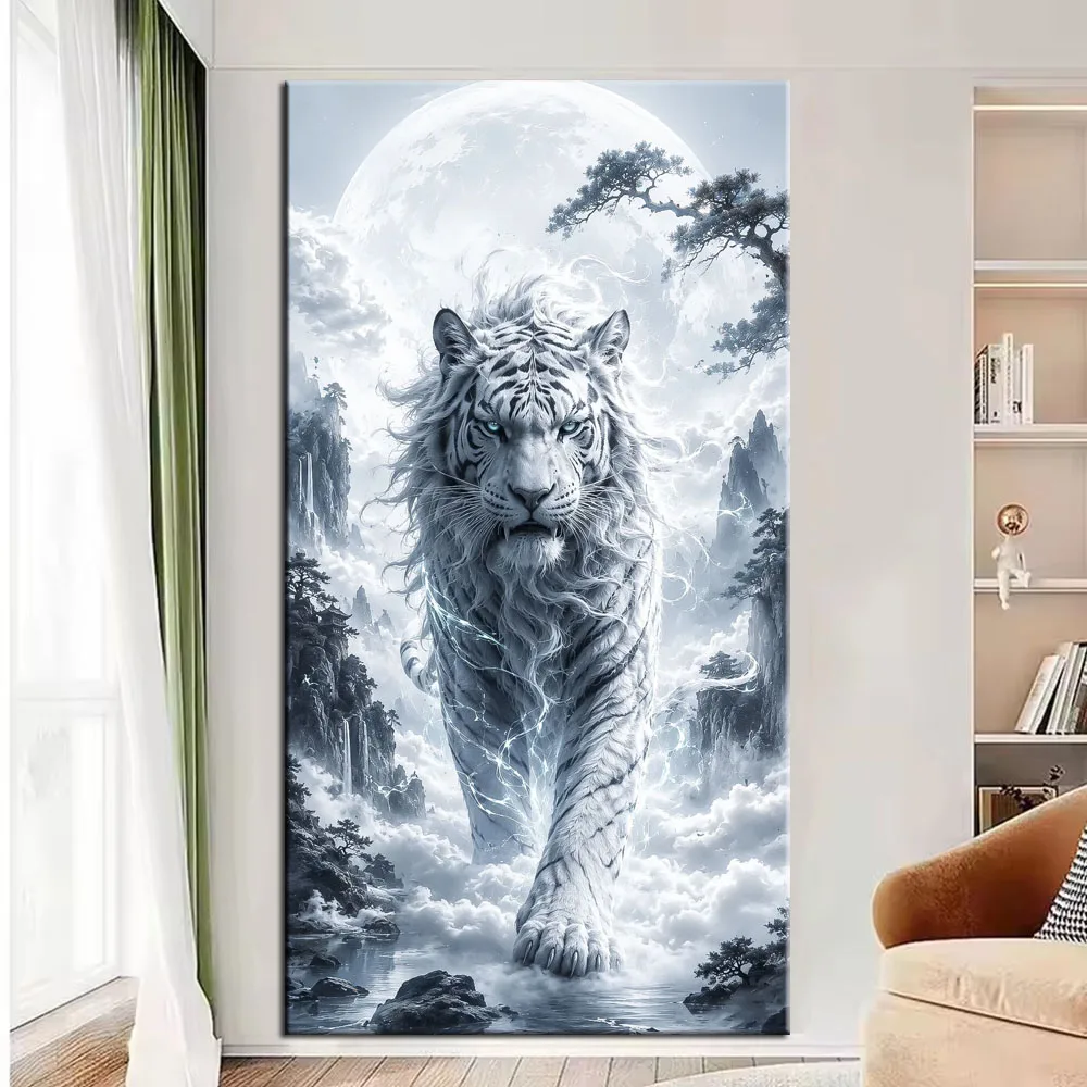 DIY Diamond Painting Cross Stitch Dragon Phoenix and Tiger Picture Full Drills Diamond Mosaic New Collection Home Decor - view 3