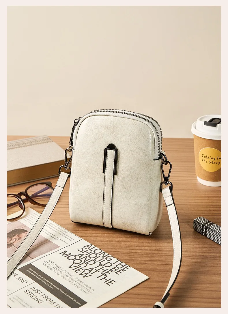 Zency 100% Oil Wax Top Leather Small Crossbody Bags For Women Designer Shoulder Messenger Bag For Phone Handbag Purse 2026