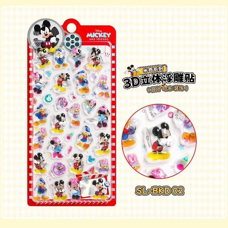 かわいいミッキーマウス 3D クリスタルステッカークリエイティブ漫画ミニーマウスステッカー学生報酬電話ケース装飾友人ギフト