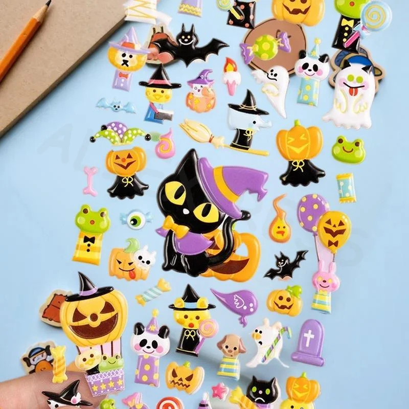 1Pcs Funny Pumpkin  Ghost Halloween 3D Puffy Stickers Scrapbooking Decoration Journal Sticker DIY Diary Stationery Sticker