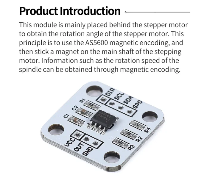 5 Stück/1 Stück AS5600 Magnetisches Encoder-Modul TLE5012 MT6701 MT6816 MT6826S AK09911C 3144E Hall-Sensor Induktionssteuerung Türschalter – Detail 6