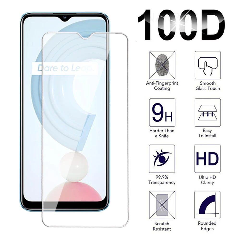 Transparent Screen Protector For Realme C20 C21 C25 C51 C53 C55 C30 C31 C33 C35 Tempered Glass For Realme C25s C30s glass Film