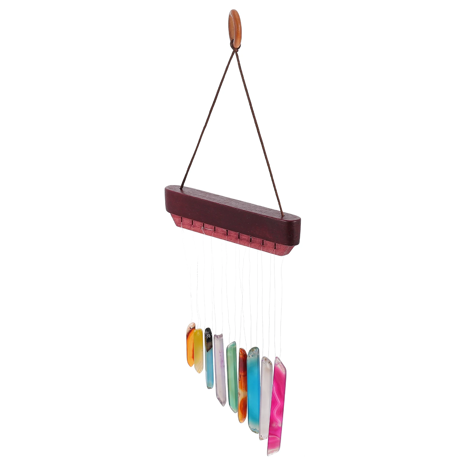 

Wood Agate Stripe Wind Chime Decor Ornaments Hanging Pendants Scene Layout Decorations