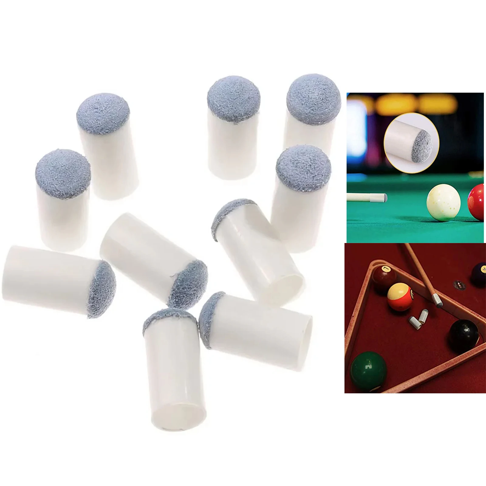 

10 шт., пластиковый бильярдный кий, защита для головы, замена для отдыха в бассейне, аксессуары для бильярда, снукера 9/10/12/13 мм