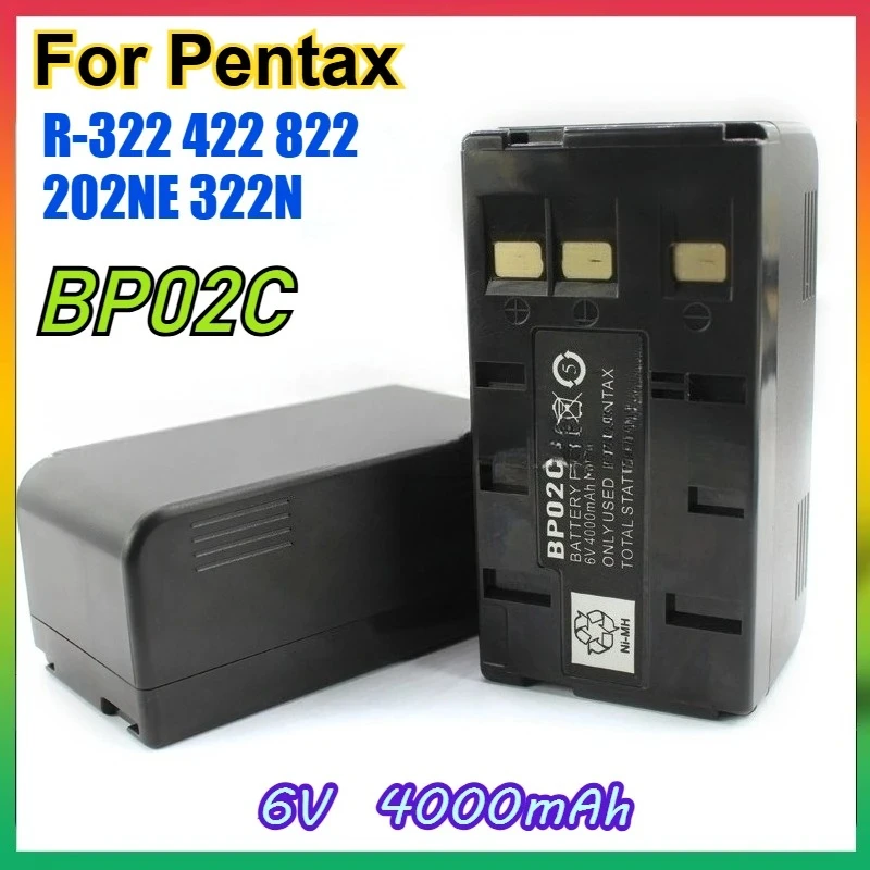 

New BP02C Battery For Pentax R-322 422 822 202NE 322N Total Station Surveying Instrument Handheld GPS 6V 4000MAH NI-MH Battery