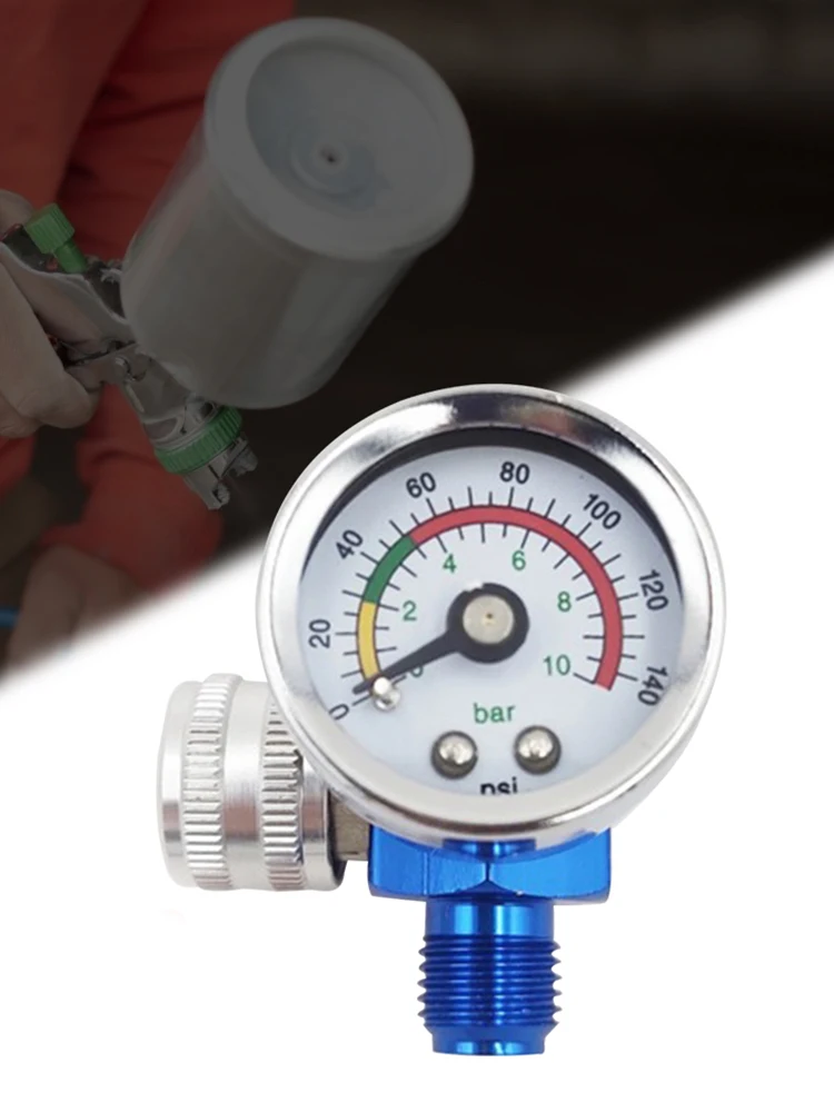 Airbrush Spray Adjust Air Pressure Regulator Gauge G1/4 inch Threaded Port Car Auto Repair Painting Tool Accessory