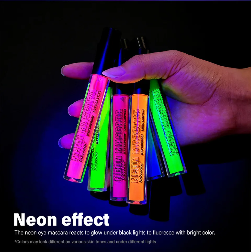 Fluorescent color mascara, long, curly, long-lasting, waterproof, non-smudge mascara