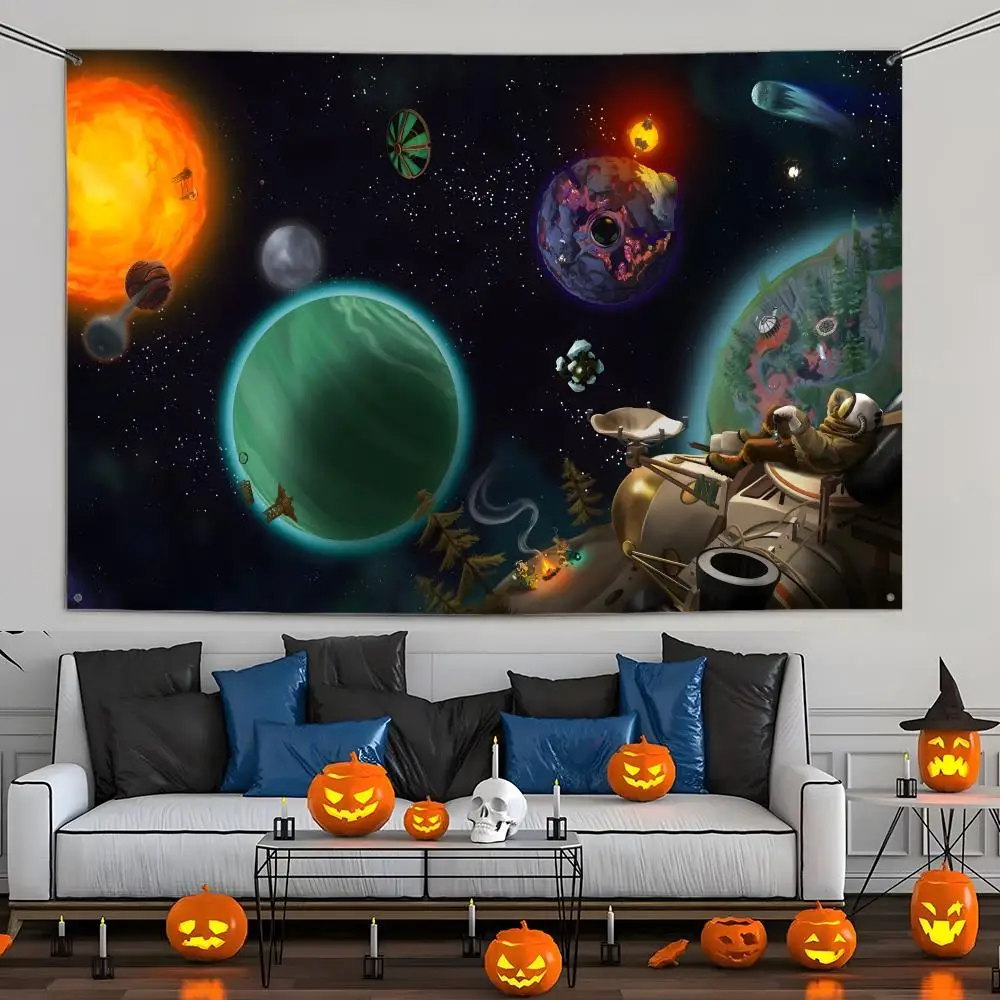 Outer Wilds Whitepaper Flags Wall Hanging Tapestry Outdoor Decorative flag Background Blanket