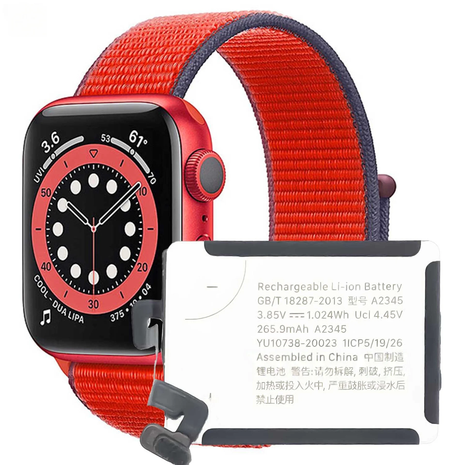 256.9mAh A2345 for Apple Watch Battery for Apple Watch Series 6 40mm A2345 Lithium Rechargeable Battery
