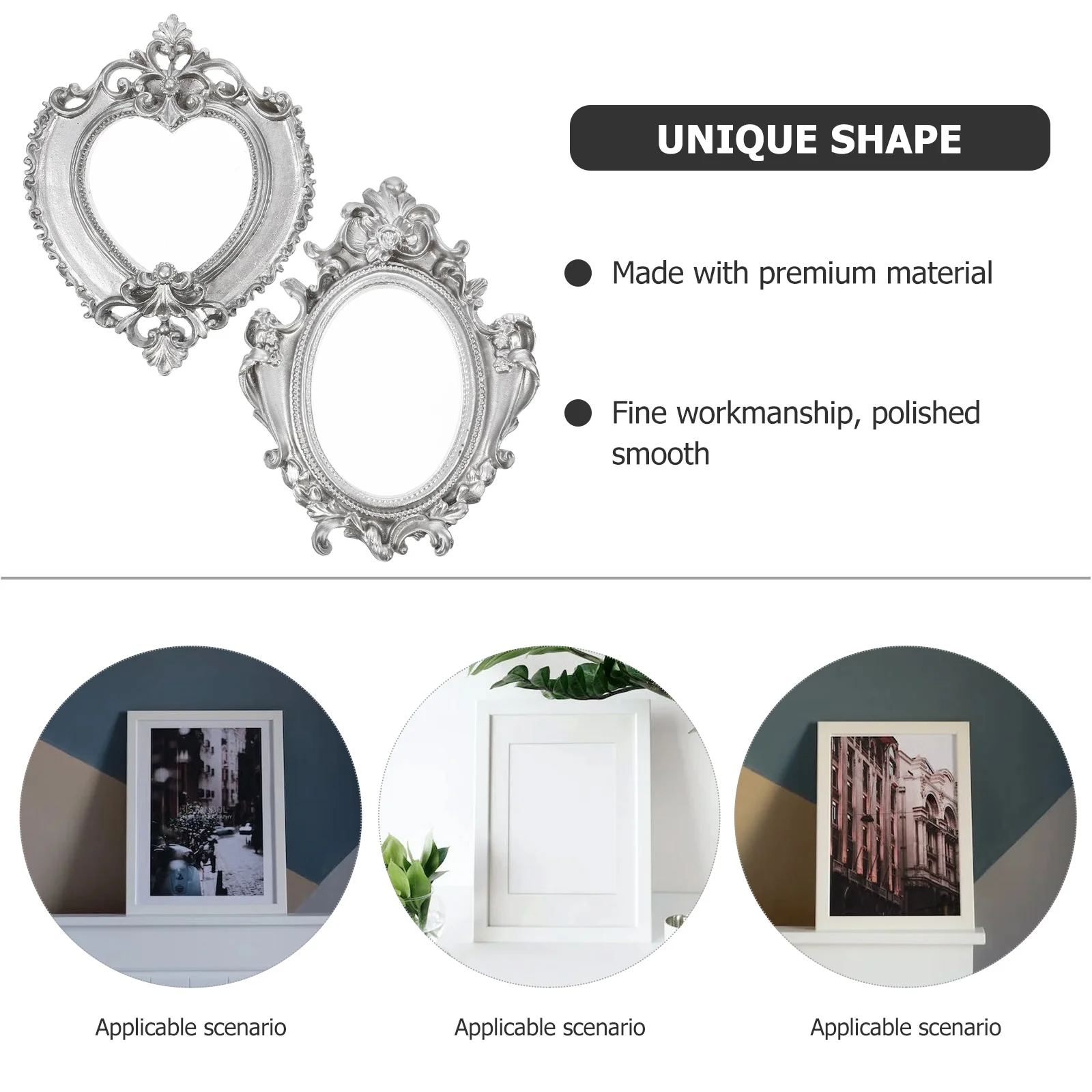 Tabletop Decor Mini Photo Frame Props Gold Display Stand Vintage Golden Shelves