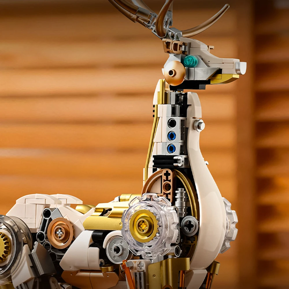 Mechanische Herten Gelede Gezamenlijke Bouwstenen Assemblagemodel Cyber Metal Stijl Educatieve Puzzel Speelgoed Home Display Decor