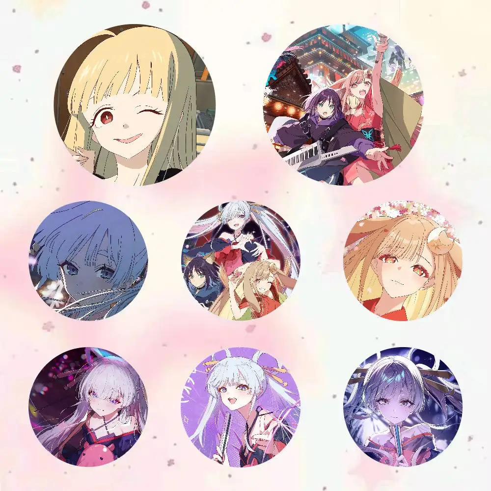 Anime Cosmic Princess Kaguya! Round Brooch Brooches Cartoon Badge Pins Backpack Hat Accessories Friend Gift