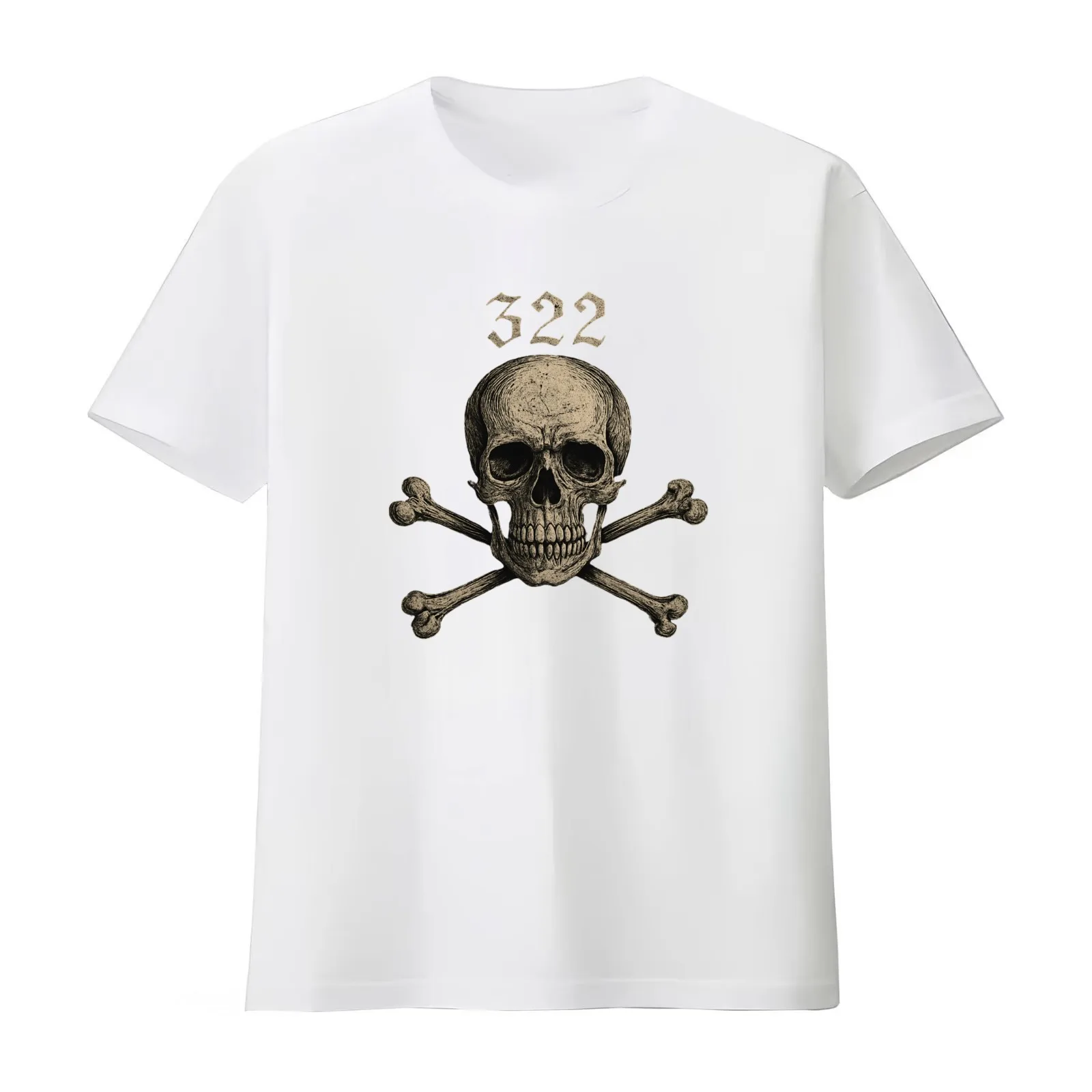 Secret Society 322 Skull and Bones Occult Conspiracy Symbol Tee T-Shirt Summer Casual Cotton Tee Oversized Streetwear Tops