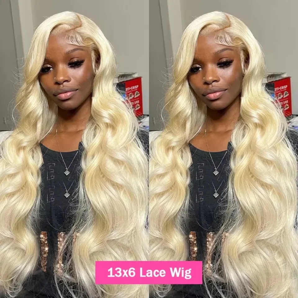 Peluca frontal de cabello humano con Body Wave color rubio miel 613, encaje HD 13x6, alta densidad, para mujer 4