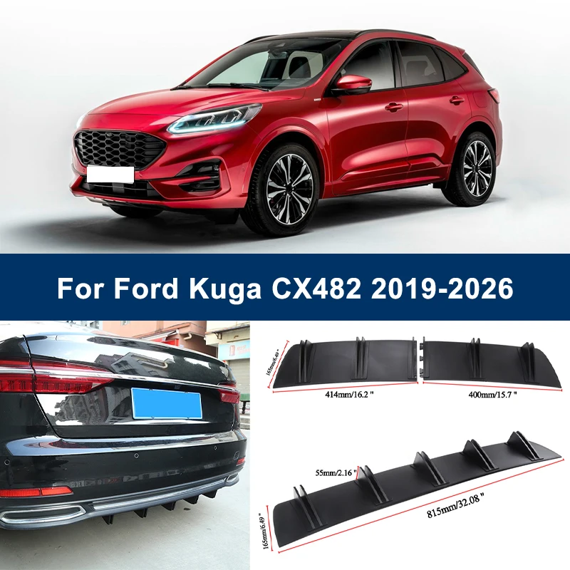 

2-Segment Shark Fin Rear Diffuser For Ford Kuga CX482 2019-2026 2020 2021 Rear Bumper Lip Splitter Chassis Spoiler Tuning Parts