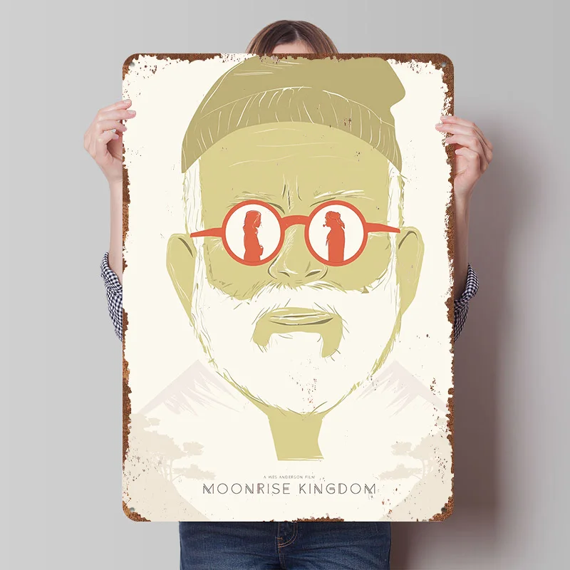 Moonrise Kingdom Poster, individuell gestaltete Vintage-Metallschilder, Wandkunst, Retro-Blechschild für moderne Heimdekoration, luxuriöses individuelles Schild