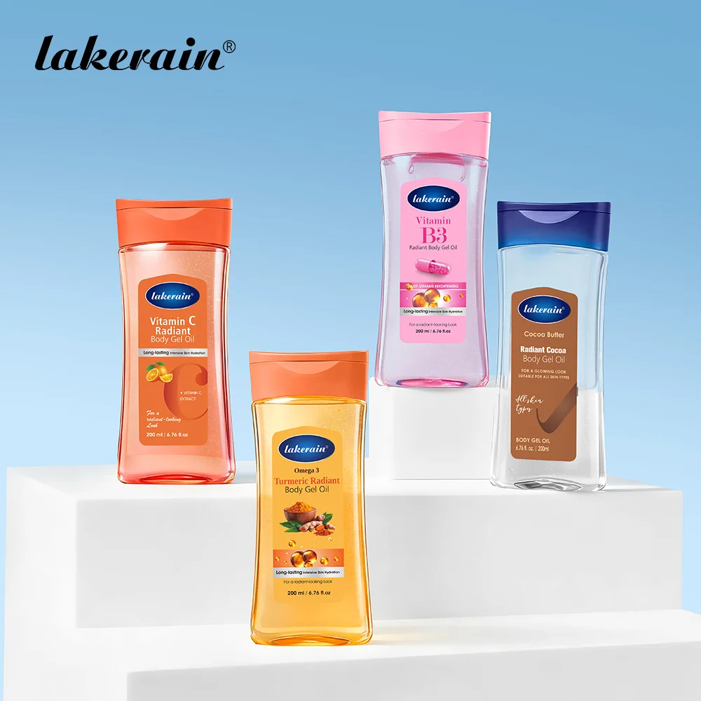 Aceite Corporal en Gel con Cacao y Cúrcuma, Hidratante y Suavizante para la Piel, con Vitamina C y Vitamina B3, para el Cuidado de la Piel Seca