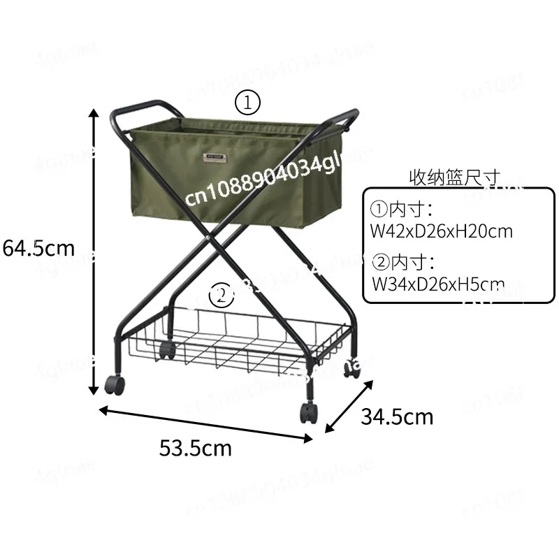 Folding Mobile Trolley Floor-to-ceiling Multi-layer Living Room Storage Rack